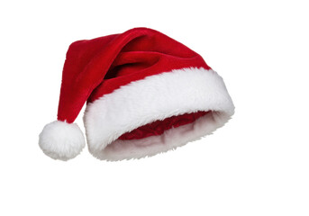 Isolated Santa hat for Christmas season festive celebration and holiday decoration fun