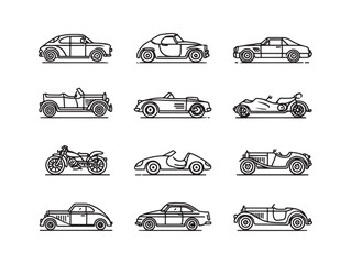 Obraz premium Classic Car Line Art Timeless Automotive Beauty