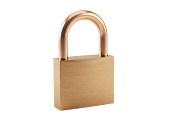 Golden padlock PNG isolated on transparent background, security and protection concept for graphic design and web projects