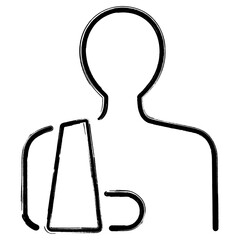 slinga icon, brush strokes, vector illustration on white background.