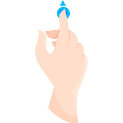 Human Hand Pointing Upwards With Blue Arrow Icon Against Transparent Background Digital Interaction Concept