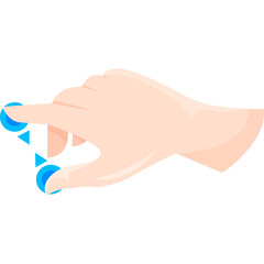 Human Hand Gesturing with Two Fingers Touching Blue Circles on Transparent Background Representing Digital Interaction or Selection