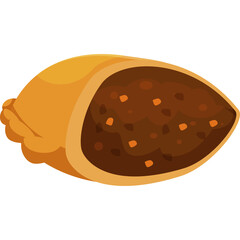 Golden Brown Baked Pastry With Savory Filling Isolated On Transparent Background