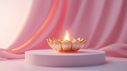 Banner design for diwali festival and podium,Diwali light decoration candle with fireworks,Stage,Product display Showcase design sparkle background,Deepavali,Dipavali,3D podium illustration.