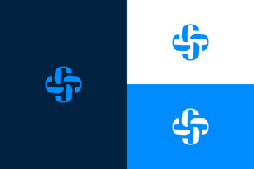 Obraz premium Modern Blue Abstract Loop Logo