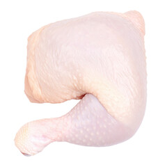 Fototapeta premium Transparent PNG Raw chicken leg ready for cooking. Perfect ingredient for various dishes and cuisines. Fresh and high-quality meat.