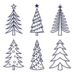 Obraz premium christmas trees set