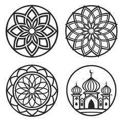 Fototapeta premium set of Mandala vector icons for design