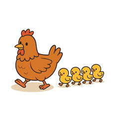 mother chicken with chicks