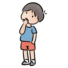 Watercolor boy student, children.  illustration