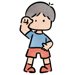 Obraz premium Watercolor boy student, children. illustration