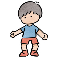 Watercolor boy student, children.  illustration