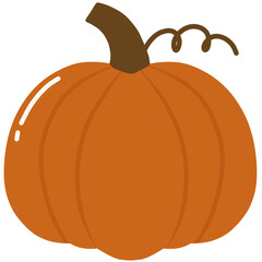 Minimalist Pumpkin Illustration for Fall and Halloween Design Projects