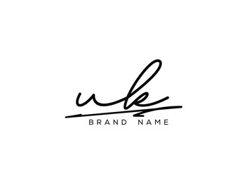UK letter elegant cursive beauty handwriting logo. symbol design| typography logo| creative mark| corporate identity| signature logo.