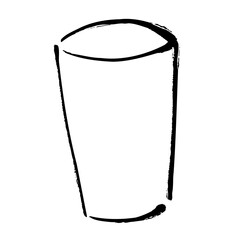 A hand-drawn cup with a soft brushstroke. A simple illustration with a charming Japanese texture.
