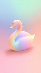 Obraz premium Colorful Swan Sculpture on Pastel Background.