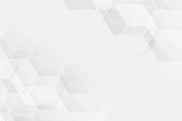 Abstract hexagonal patterns background, Geometric  hexagon shape background, Vector 3d illustration. Hexagon or pyramid white grey shapes.