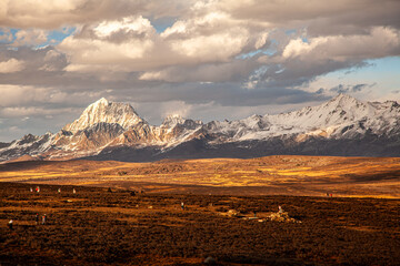 Snow mountains in the west of Sichuan province, Daerpu area, Xiaojin County, Ngawa Tibetan and Qiang Autonomous Prefecture, China