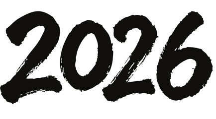New year 2026 typography brush stroke. Horse.
