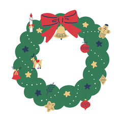 Hand-drawn Christmas Wreath