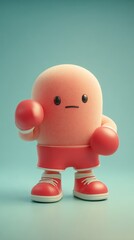 Cute boxing character ready for the match, full of energy.