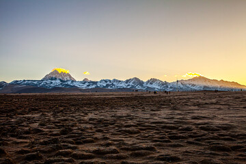 Snow mountains in the west of Sichuan province, Daerpu area, Xiaojin County, Ngawa Tibetan and Qiang Autonomous Prefecture, China