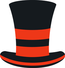 black top hat isolated