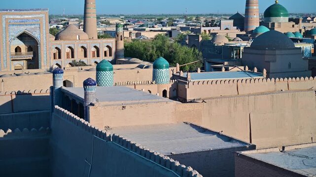 Beautiful view of the ancient center of Khiva, Uzbekistan