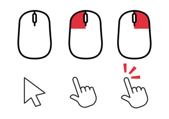 Simple Mouse and Mouse Pointer Illustrations
Set