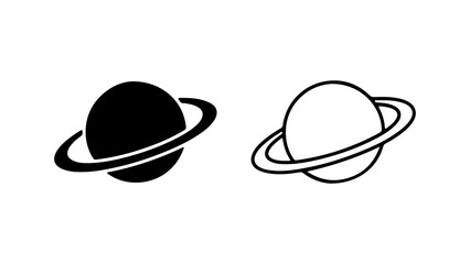 Planet with rings with transparent background