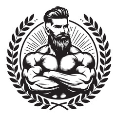 Beard Warrior Style Vintage Logo