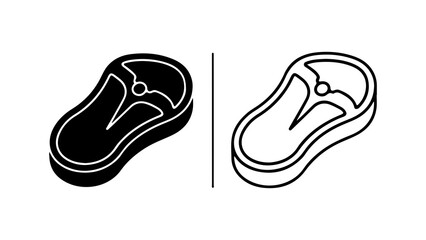 Flip flops outline and solid with transparent background