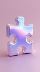 Obraz premium Iridescent Puzzle Piece - A Symbol of Connection and Completion.