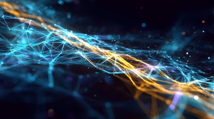 Futuristic data network illuminates innovation a vibrant digital intelligence concept