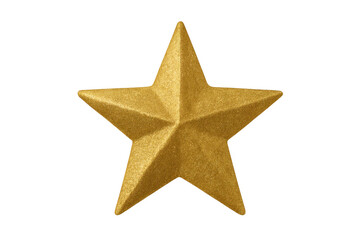 Obraz premium Golden glitter star decoration on transparent background