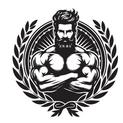 Beard Warrior Style Vintage Logo