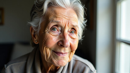 Elderly Woman Natural Aging Portrait Authentic Wrinkles