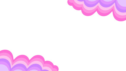 レトロなピンクのウェーブフレーム♪PNG