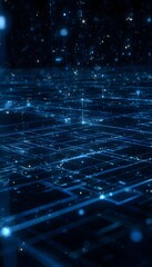 Futuristic digital network glowing blue abstract tech visualization modern innovation concept design