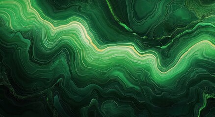 Obraz premium Abstract swirling green patterns resembling natural stone or mineral formations with layered textures and fluid lines creating a sense of depth and movement