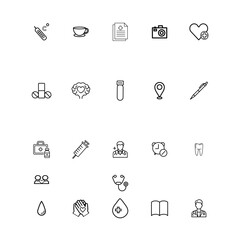 Health Medicine Organs of human anatomy pharmacy clinic and Hospital Illustration Silhouette Icons Collection