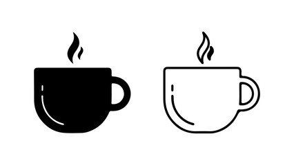 Hot cup of coffee with transparent background