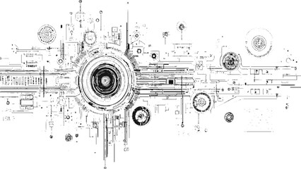 Abstract technology grunge line vector texture 