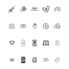 Health Medicine Organs of human anatomy pharmacy clinic and Hospital Illustration Silhouette Icons Collection