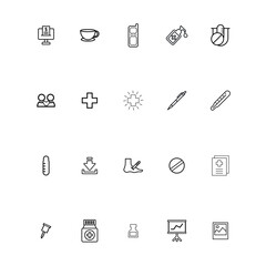 Health Medicine Organs of human anatomy pharmacy clinic and Hospital Illustration Silhouette Icons Collection