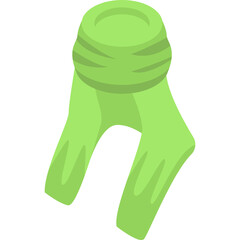 Isometric Light Green Avocado Toast Icon With Transparent Background For Digital Media And Food Concepts