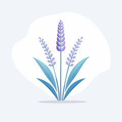 Stylized Illustration of Lavender Plant Depicting Floral Elements with Artistic Simplicity