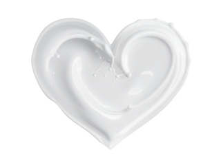 Milk heart splash on white background symbolizes love, freshness, dairy, and purity in a creative food or beverage concept.