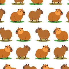 Capybara print pattern, suitable for printing on paper, fabric
