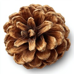 Fototapeta premium The intricate details and texture of a pine cone are prominently displayed against a light background